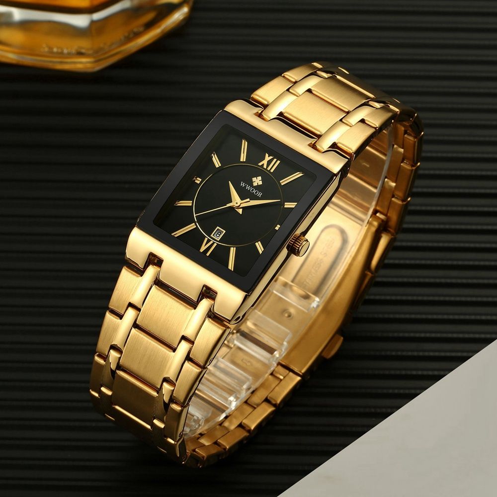 Watch Fashion Sports Men Quartz Watches For Male WR8858-GoldBlack