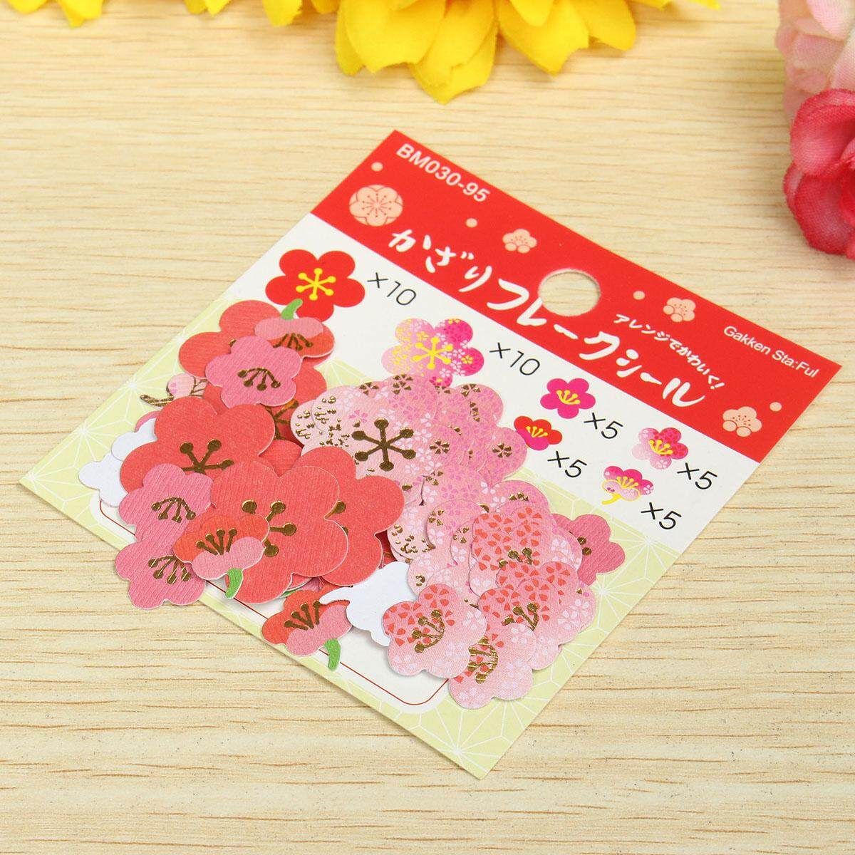 Cute Plum Flower Cherry Blossoms Diary Stickers DIY Scrapbooking Paper Wedding Hand Account Notebook Album Photo Art Decoration Plum Blossom (round Corner)