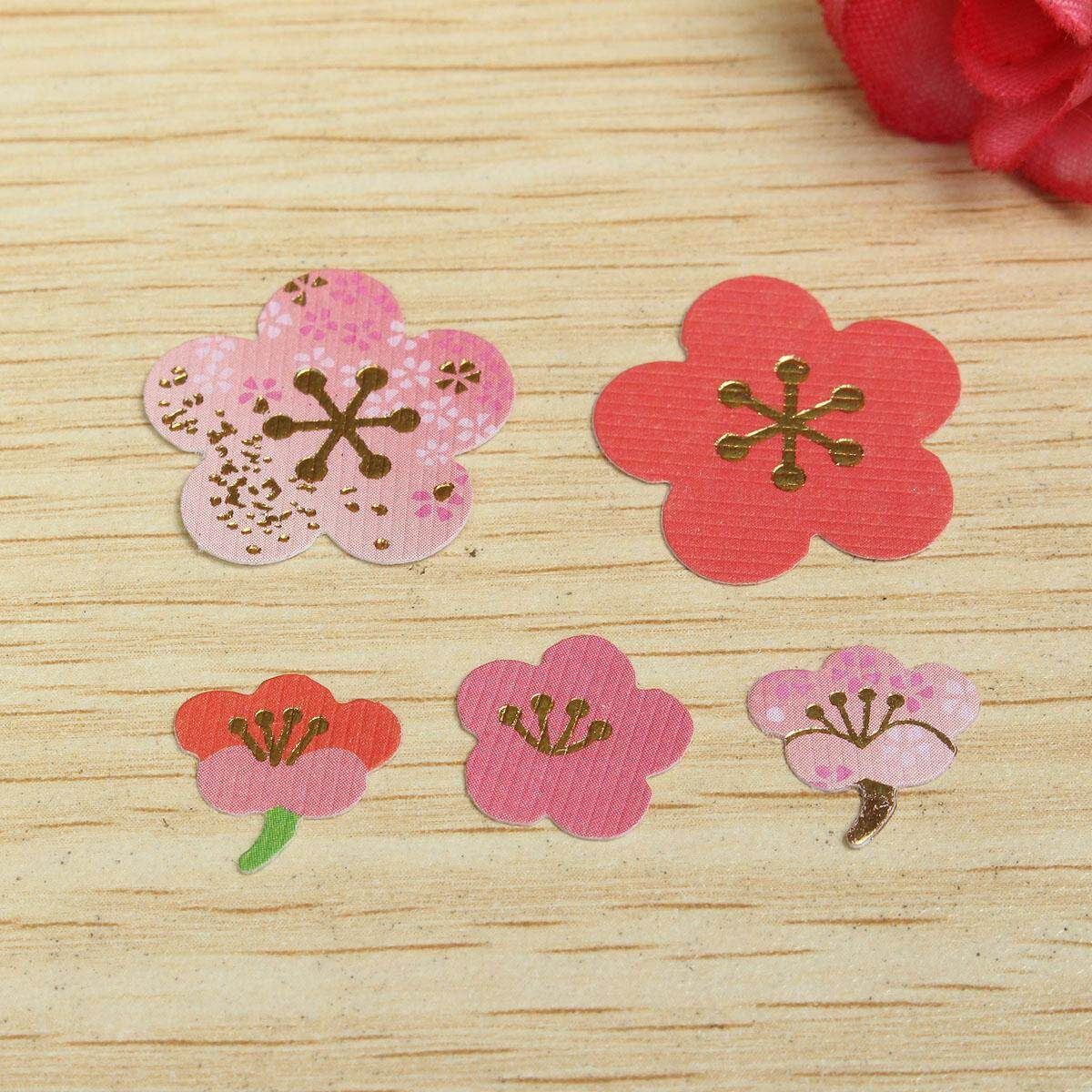 Cute Plum Flower Cherry Blossoms Diary Stickers DIY Scrapbooking Paper Wedding Hand Account Notebook Album Photo Art Decoration Plum Blossom (round Corner)
