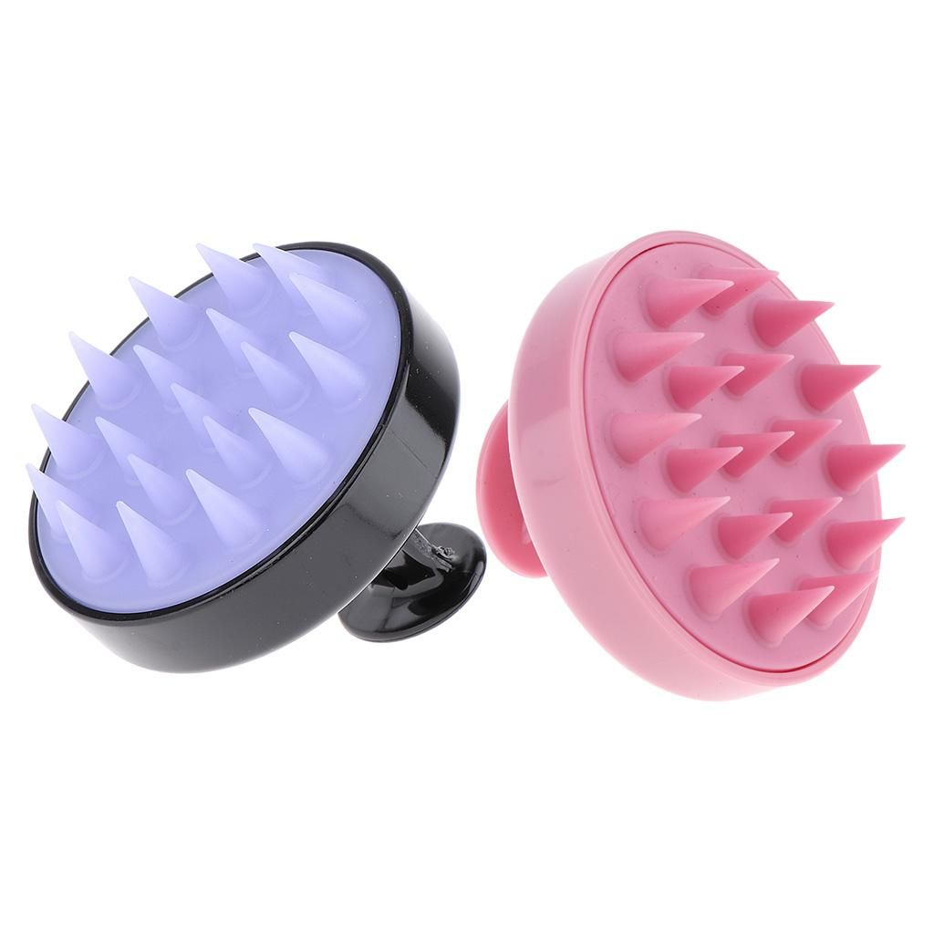 2x Silicone Hair Scalp Massager Shampoo Brush Head Massage
