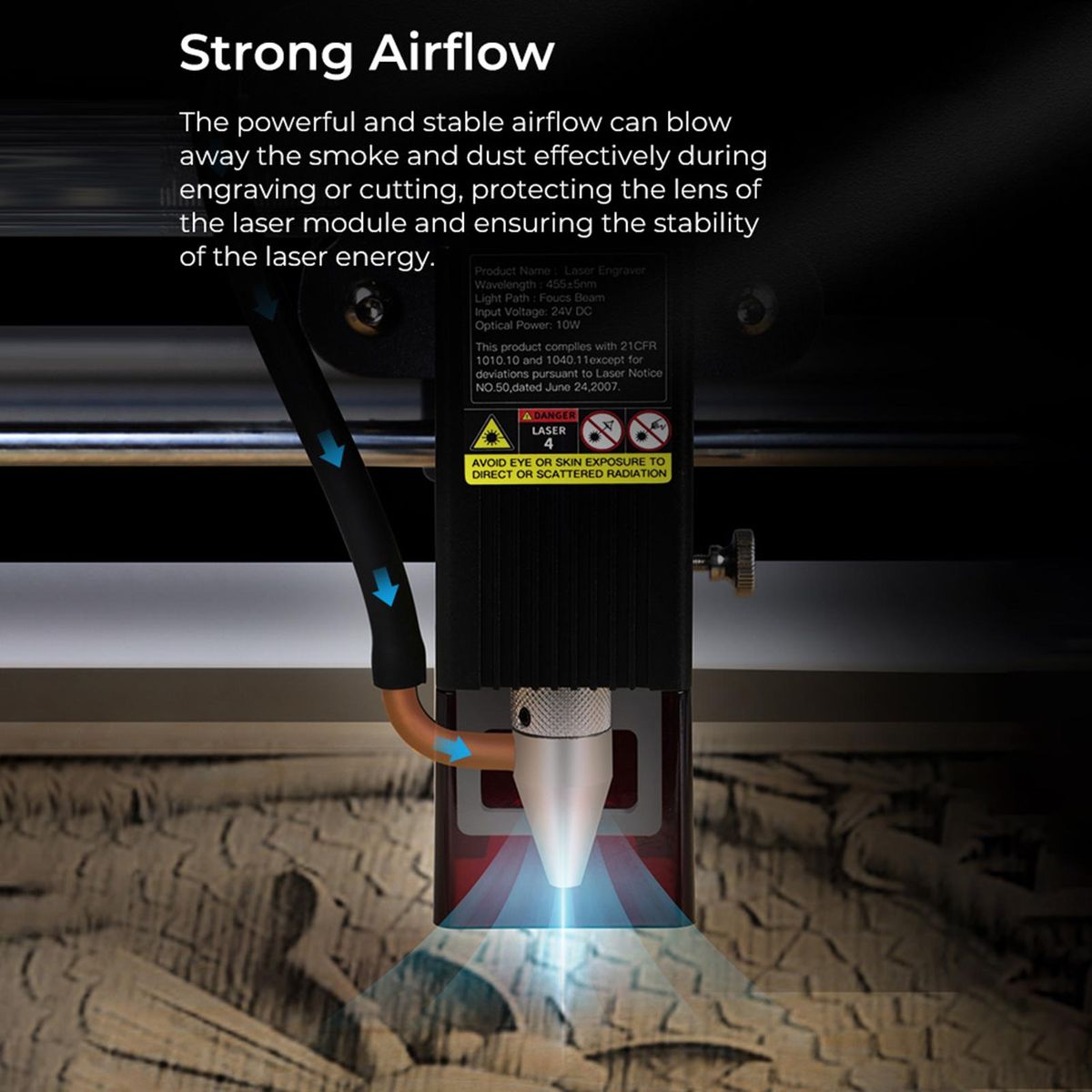Creality Official Air Assist Kit for Laser Falcon 10W Laser Cutter and Engraver Pump Air Compressor with Adjustable 22L/Min Easy to Remove Smoke and Dust Reduce Surface Temperature Low Noise
