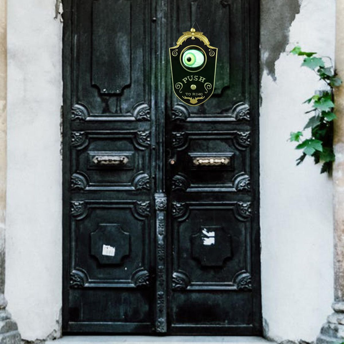 Halloween Doorbell with LED Lightup Eyeball Creepy Sounds Scary Haunted Doorbell Halloween Decoration with Movable Eyeball for Home Party Bar Haunted House Decoration