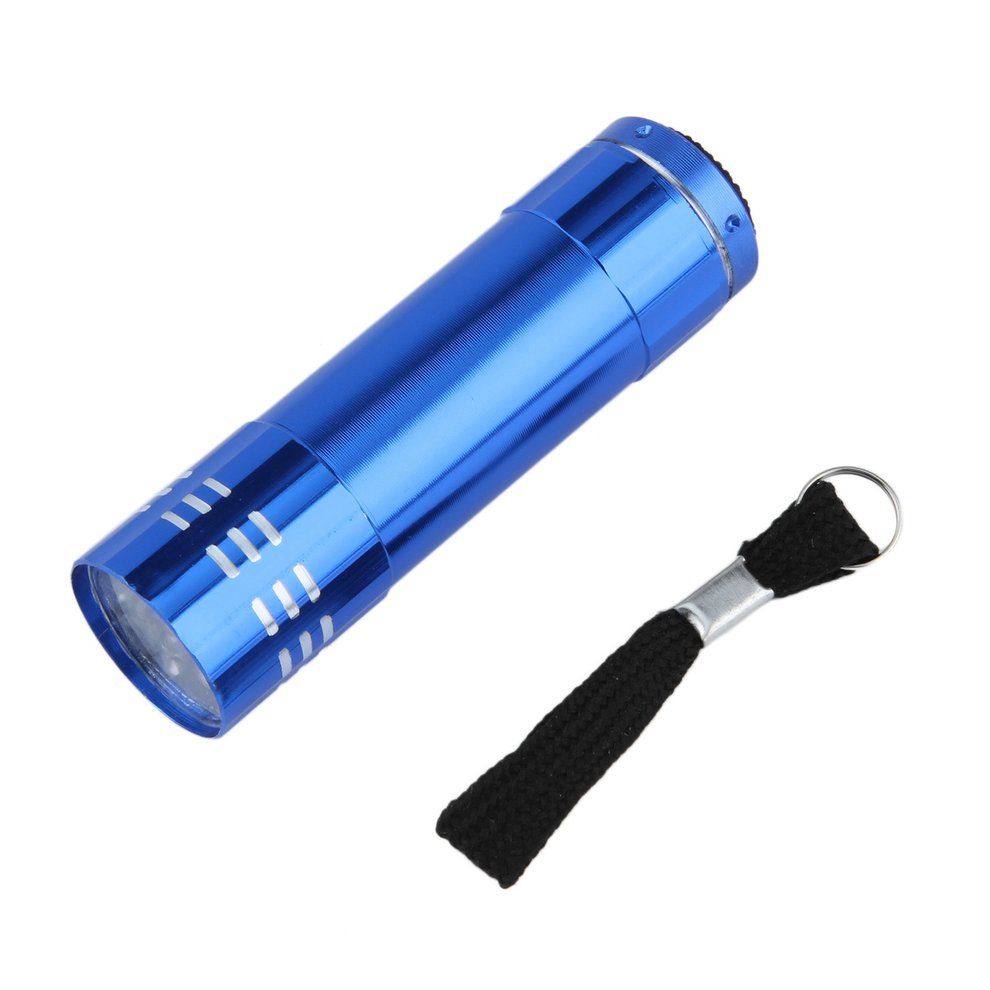 NEW 9 LED Mini Ultra Bright Torch Flashlights Torch Blue Aluminium