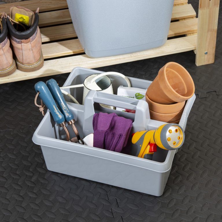 Plastic Handy Cleaning Tool Utility Caddy Storage Tidy - Grey