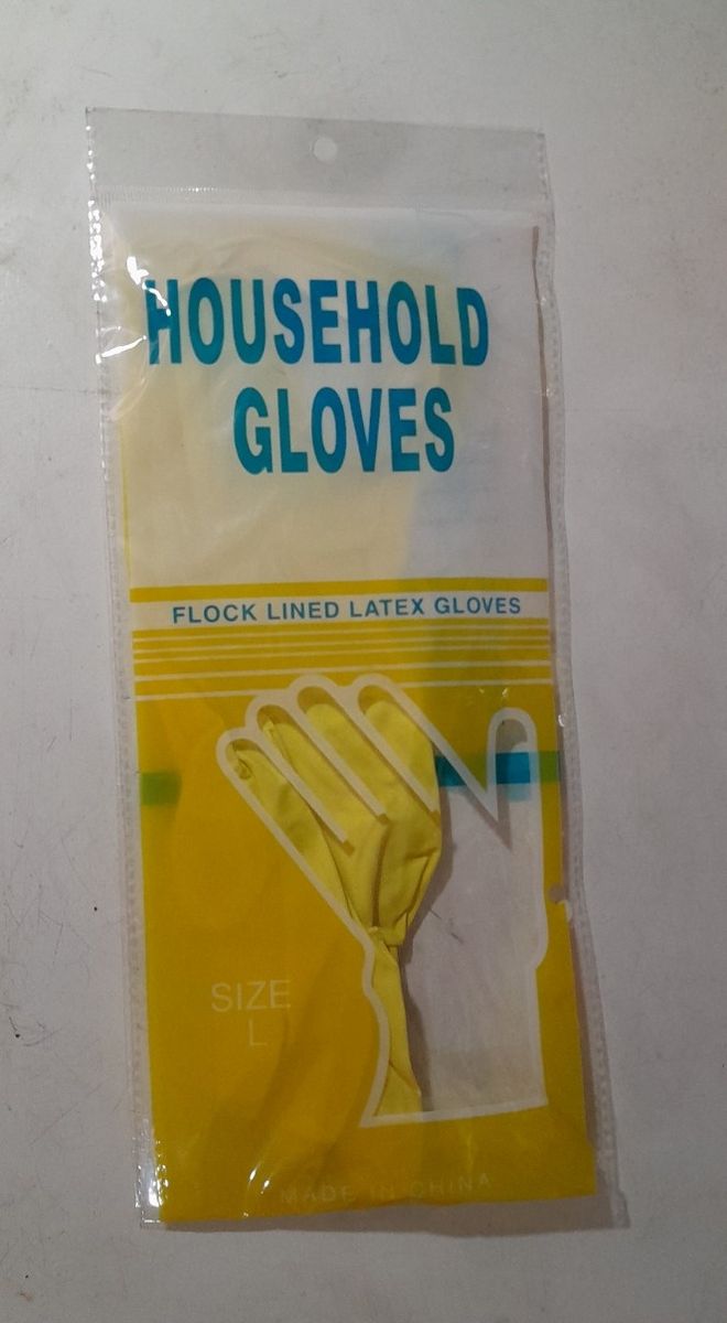HOUSEHOLD FLOCK LINED LATEX GLOVES