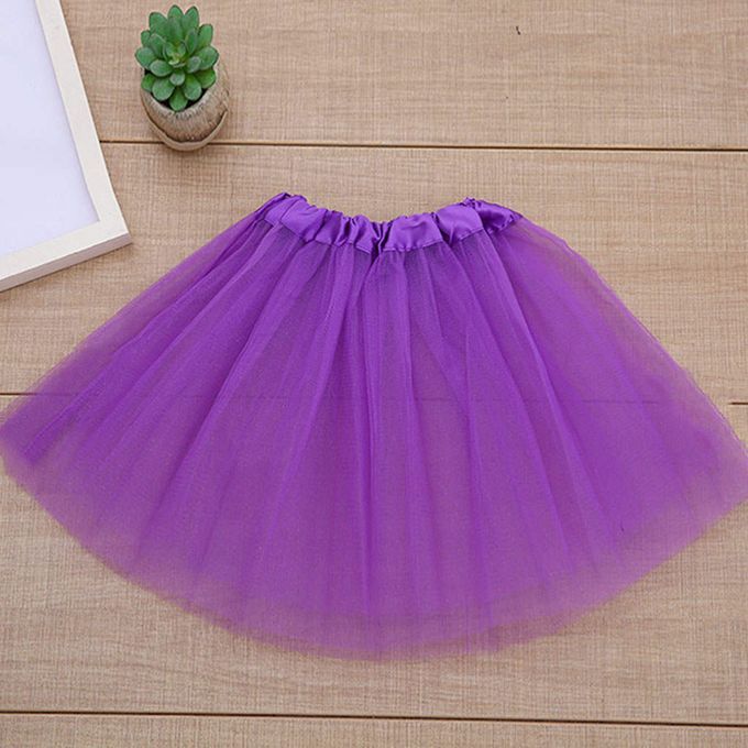 Preppy Style Women Fluffy Puffy Skirt Ballerina Ballerina Purple