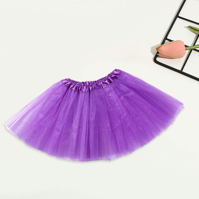 Preppy Style Women Fluffy Puffy Skirt Ballerina Ballerina Purple