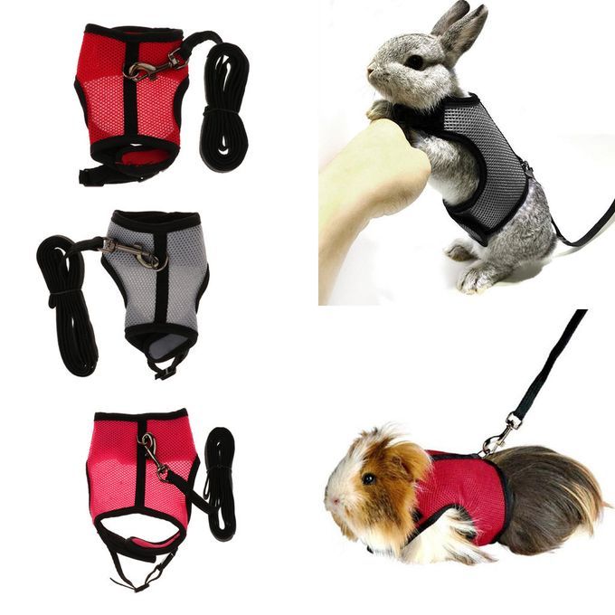 Small Pet Breathable Mesh Harness For Hamsters Rabbits Rats Red Red S