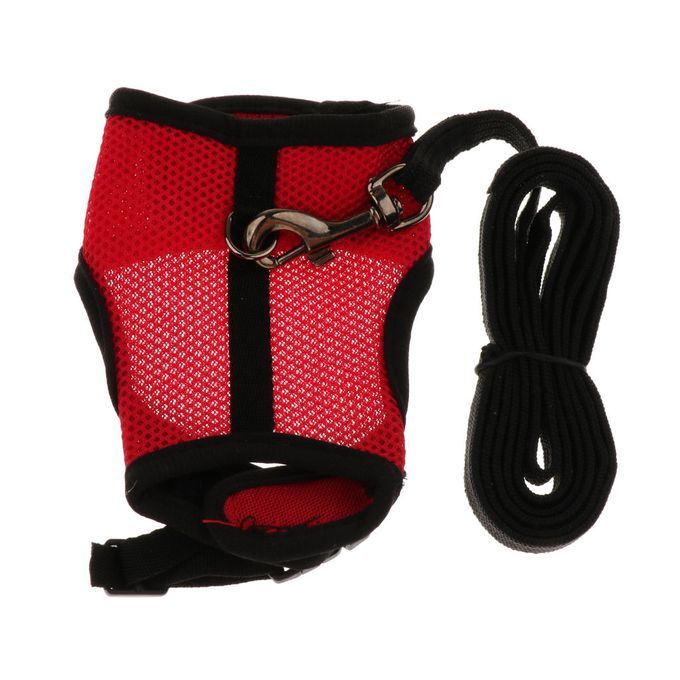 Small Pet Breathable Mesh Harness For Hamsters Rabbits Rats Red Red S