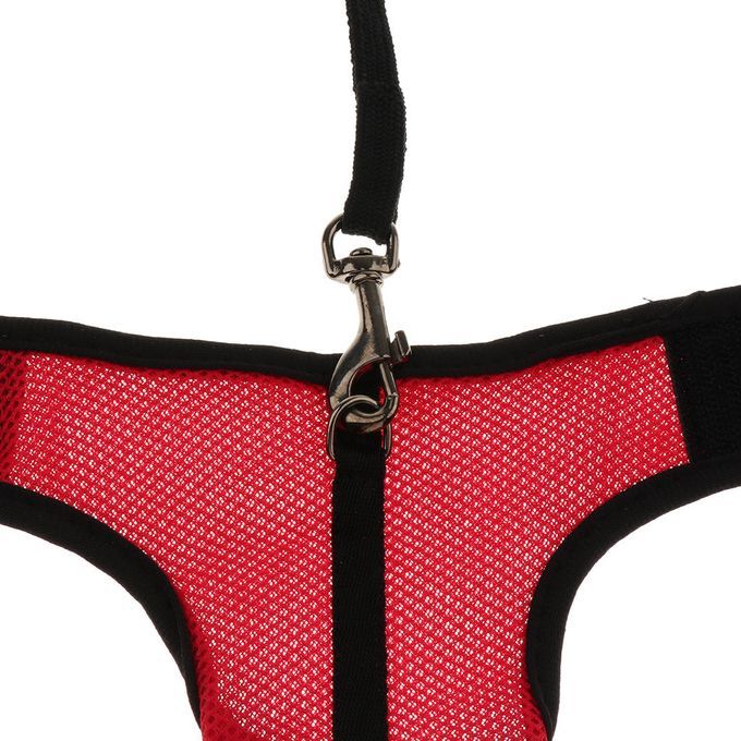Small Pet Breathable Mesh Harness For Hamsters Rabbits Rats Red Red S