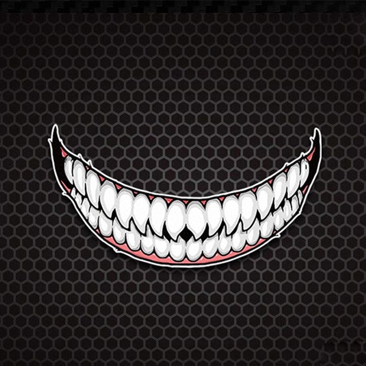 5 PCS Hel Met Sticker Small Teeth