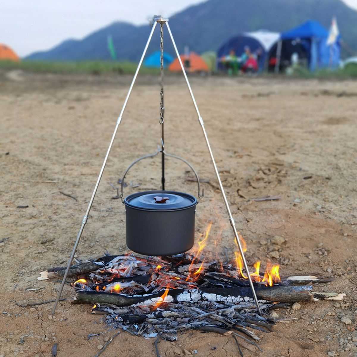 Portable Telescopic Tripod 3 Sections Aluminum Alloy Outdoor