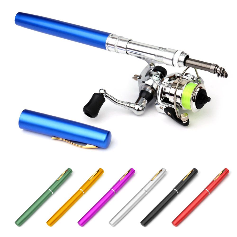 Collapsible Fishing Rod Reel Combo Mini Pen Fishing Pole