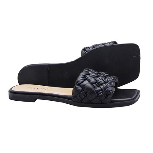 Hand Weave Slippers - Black