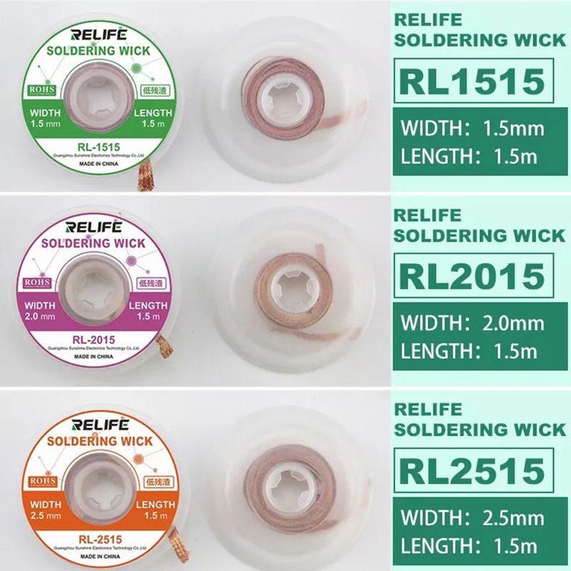 1.5M Solder Wick Remover 1.5mm 2.0mm 2.5mm 3.0mm 3.5mm Desoldering Braid Wick BGA Soldering Accessories