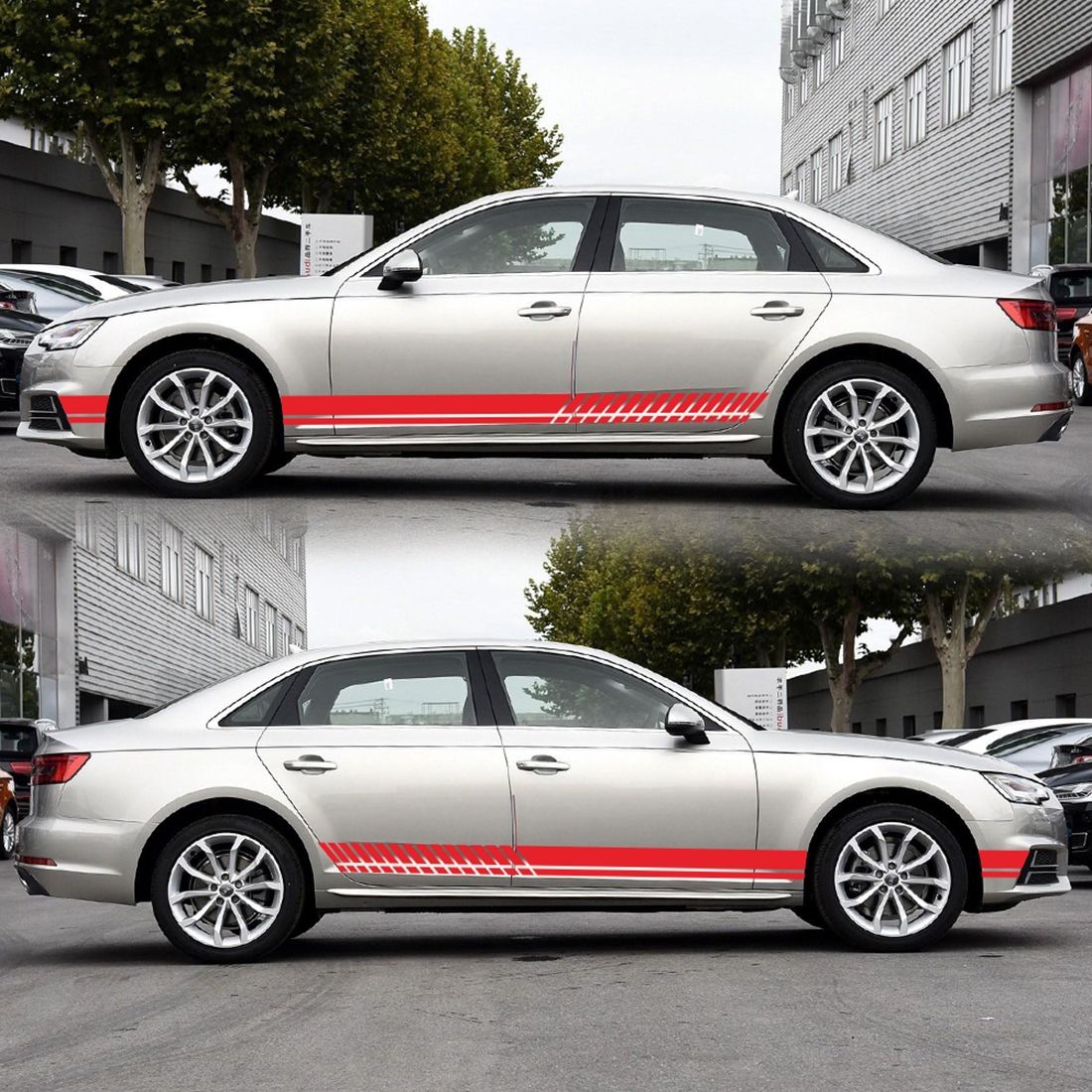 Car Styling Stripe PVC Sticker Auto Decorative Sticker (Red)