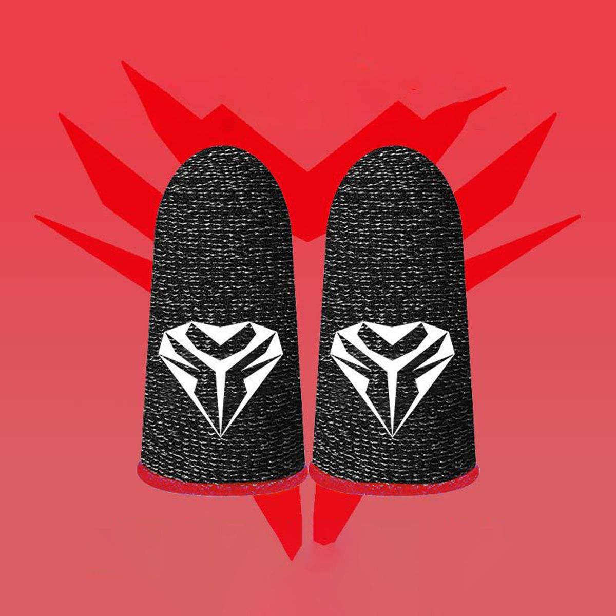 2Pcs Finger Sleeve Touch Screen Non Slip Thumb Breathable Sleeve Red