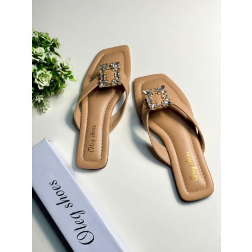 Oleg Flat Slippers - Nude