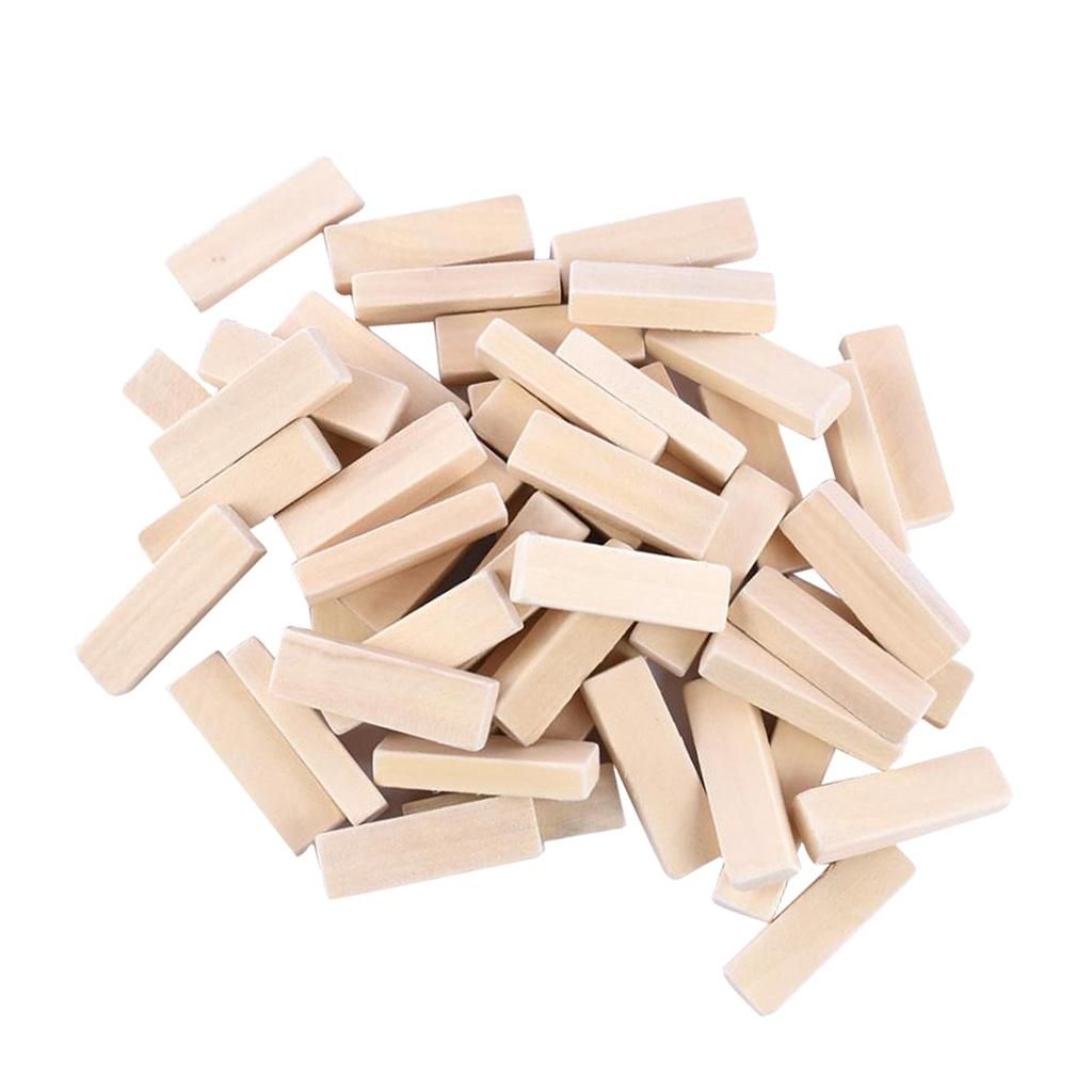 50pcs Wooden -2inch - Wood Rectangle Blocks For Crafts &