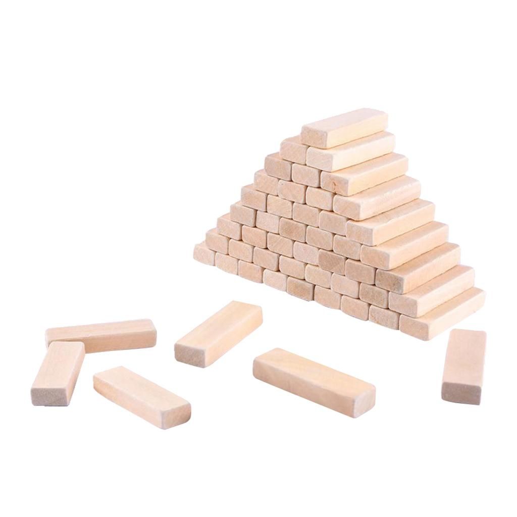 50pcs Wooden -2inch - Wood Rectangle Blocks For Crafts &