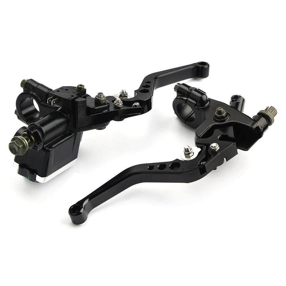Universal Motorcycle 7/8 Brake Master Cylinder Clutch Lever Red Black (black)