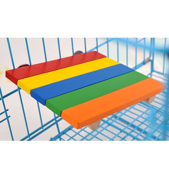 Wooden Pet Parrot Platform Stand Rack Toy Hamster Branch Perches For