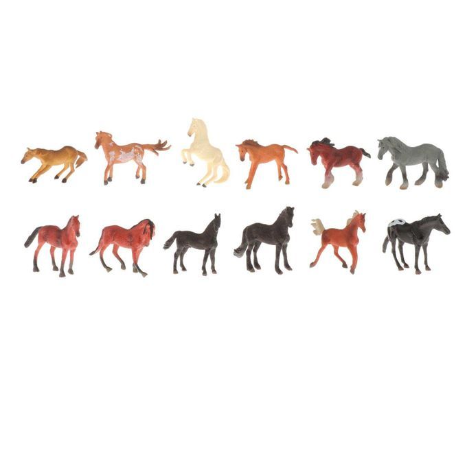 Solid Plastic Animals Figure Miniature Horses Figurine Models Children
