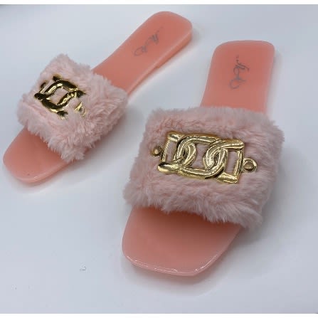Fur Women’s Silicone Slippers - Pink