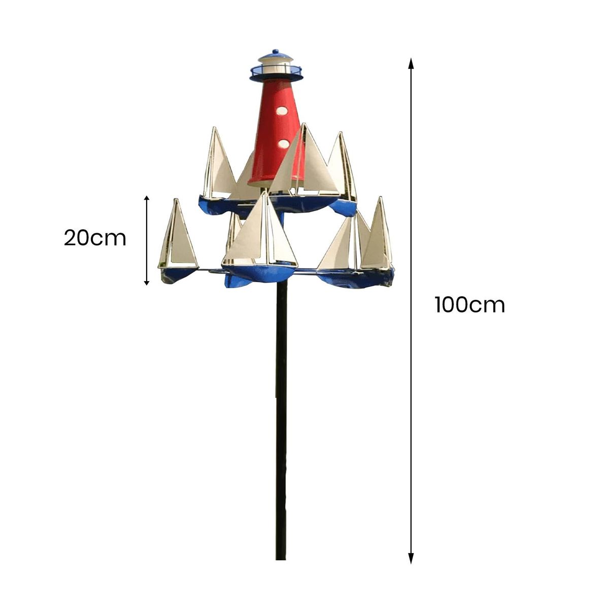 Nautical Wind Sculpture Nautical Metal Wind Spinner for Outdoor Mix Color