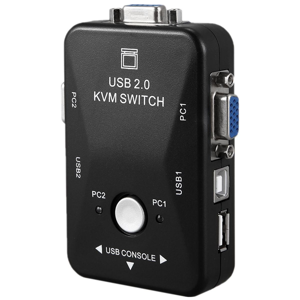 Usb 2.0 Kvm Switch 2 Port Usb Switcher 1920 x 1440 Vga Svga Switch Splitter Box For Computer Sharing Monitor Keyboard