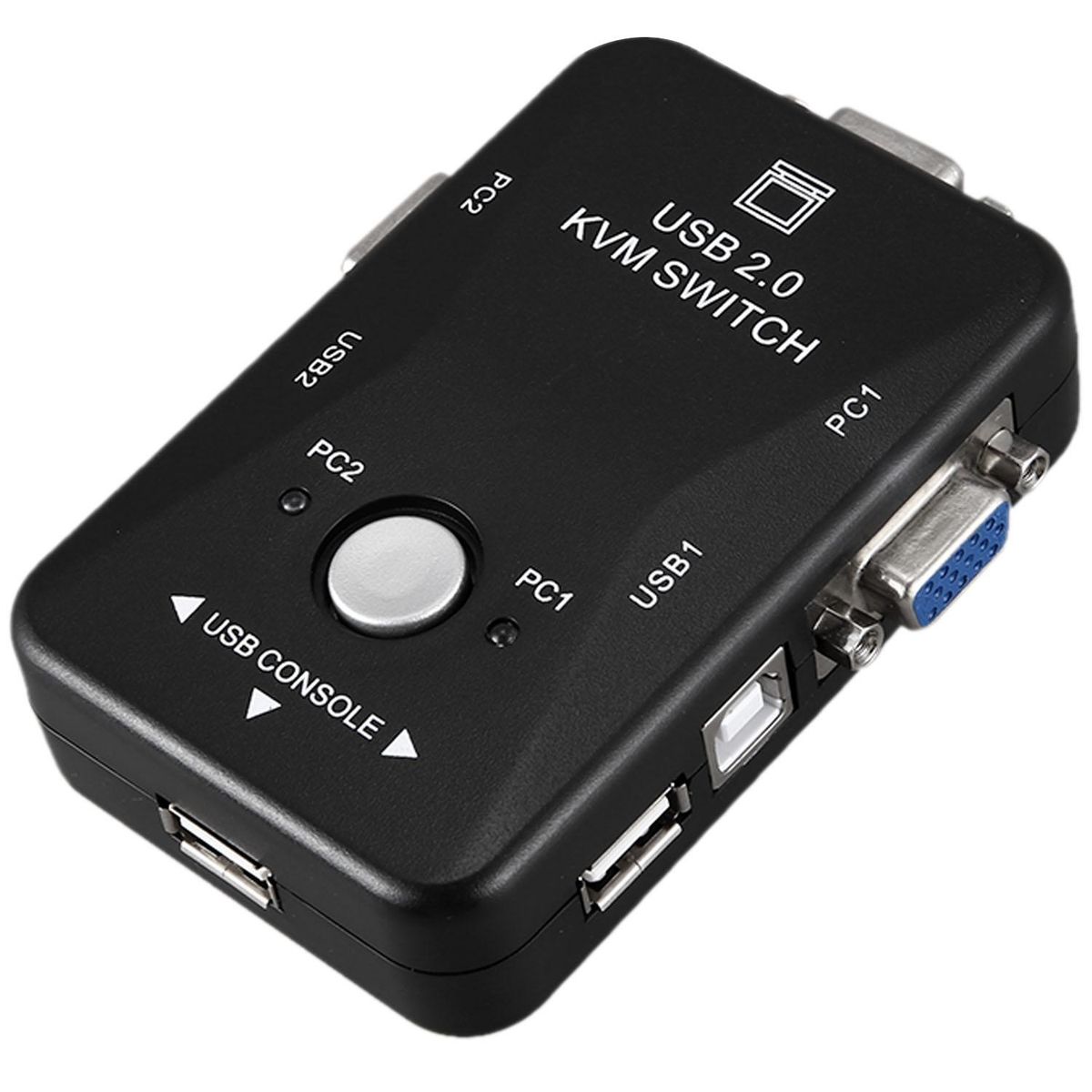 Usb 2.0 Kvm Switch 2 Port Usb Switcher 1920 x 1440 Vga Svga Switch Splitter Box For Computer Sharing Monitor Keyboard