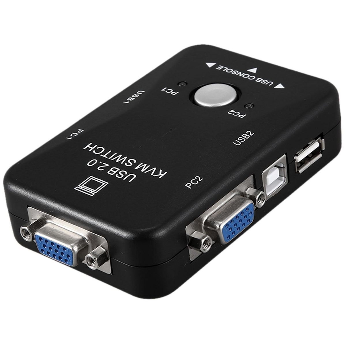 Usb 2.0 Kvm Switch 2 Port Usb Switcher 1920 x 1440 Vga Svga Switch Splitter Box For Computer Sharing Monitor Keyboard