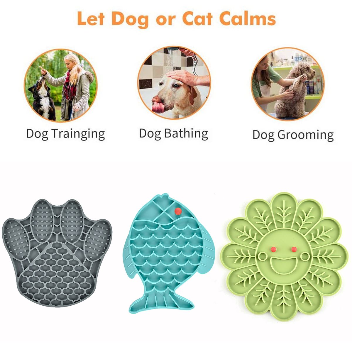 Dog Lick Mat Slow Feeding For Pet Cat Calming Treats &
