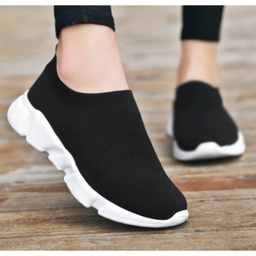 Ladies White Sole Socks Sneakers