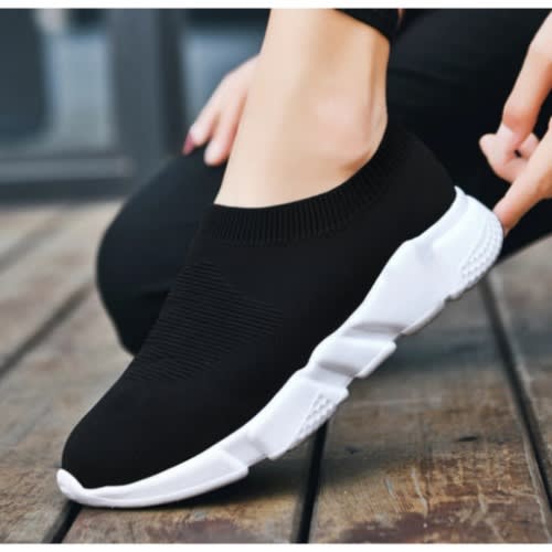 Ladies White Sole Socks Sneakers
