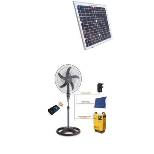 Solar Panel + 18 Inches Ac/dc Standing Fan+ Remote