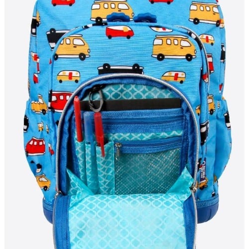 Mini Buses 16" Lolli 2 Piece Set Rolling Backpack And Lunchbag