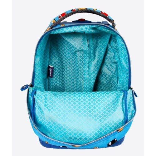 Mini Buses 16" Lolli 2 Piece Set Rolling Backpack And Lunchbag