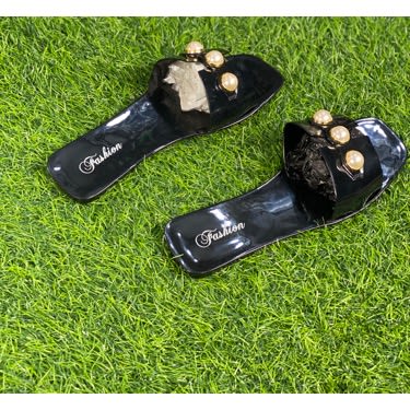 Silicone Flat Glossy Slippers For Women