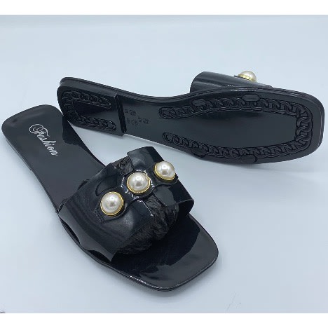 Silicone Flat Glossy Slippers For Women