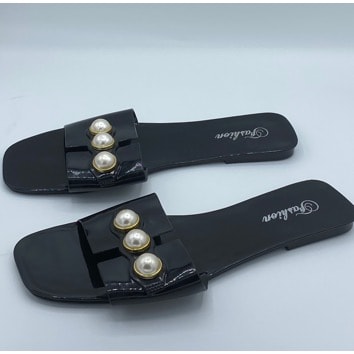 Silicone Flat Glossy Slippers For Women