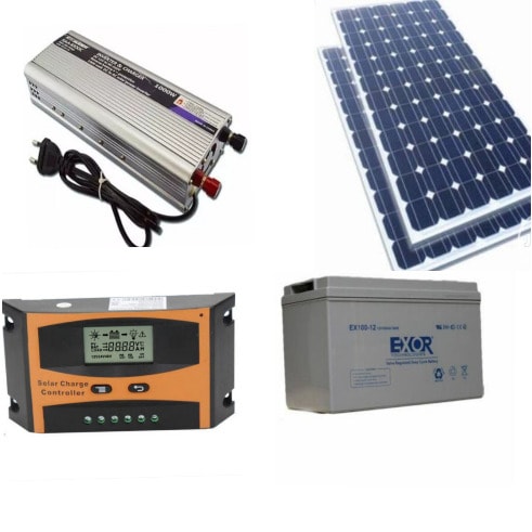 Solar System With Battery, Panel And Charge Controller - 500w