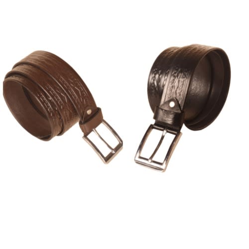 2pcs Pattern Leather Belt - Black & Brown