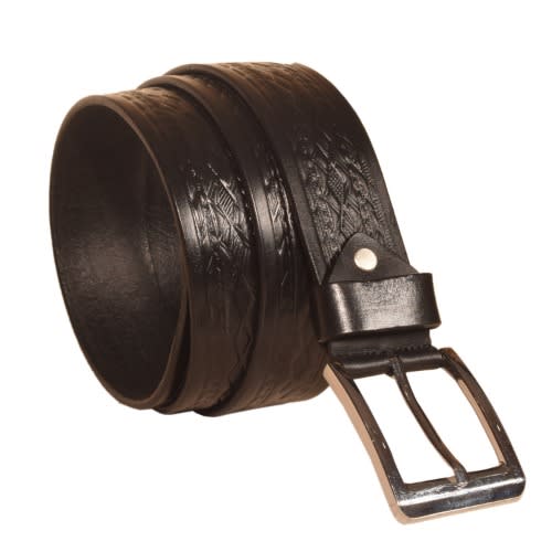 2pcs Pattern Leather Belt - Black & Brown