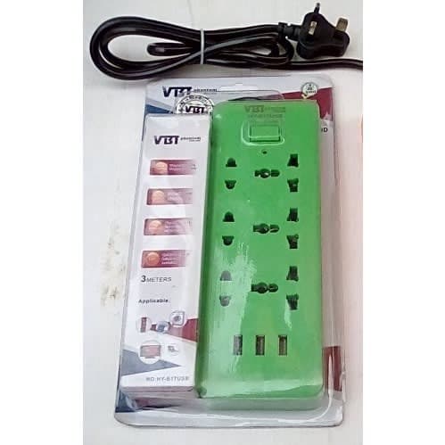Extension With 3 Ac Sockets + 3 USB Ports