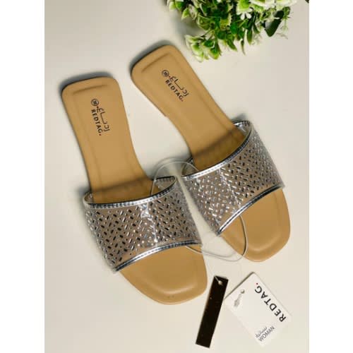 Flat Slippers - Silver