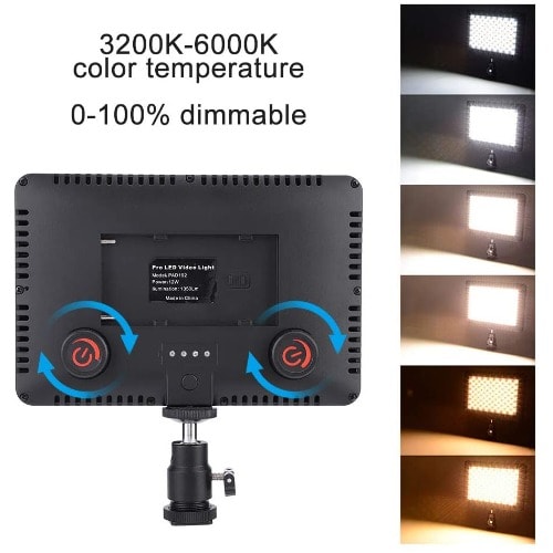 Pad-192 Led Dimmable Continous Light Panel With Camera Mount And Filters Video Lighting,