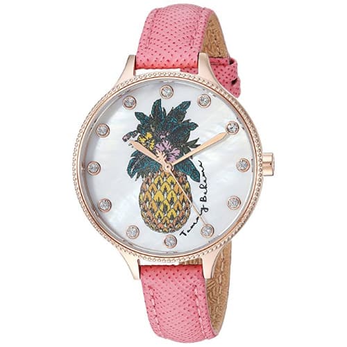 Women's Rose Gold Stainless Steel And Pink Leather Casual Watch
