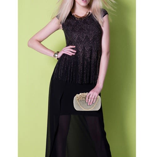 Rhinestone Flower Clutch - Silver