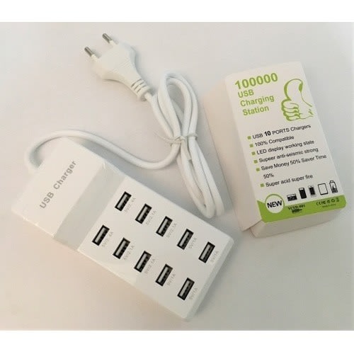 Multi 10usb Smart Power Socket Fast Charger Hub - 5v 4a